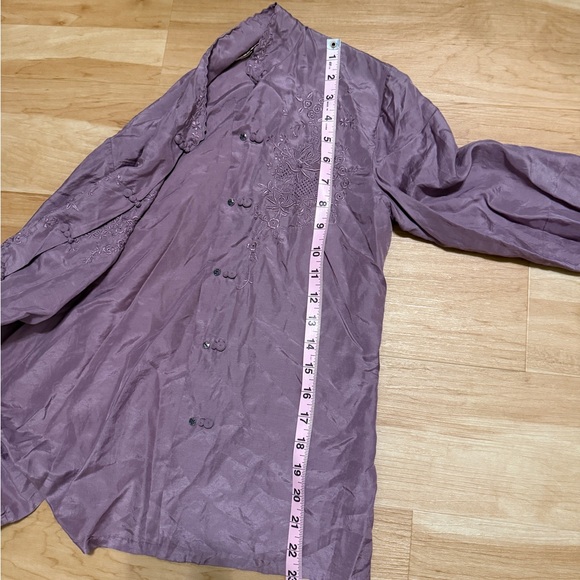 Vintage French Silk Cheongsam style top 100% silk, never worn 32 chest XS - Picture 8 of 10